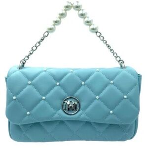 Badgley Mischka Blue Quilted Shoulder Bag